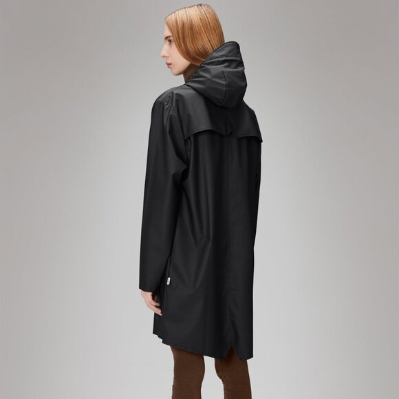RAINS Long Jacket In Black - Picture 2 of 9